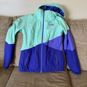 The North Face mint and purple 2 in 1 Snow Coat